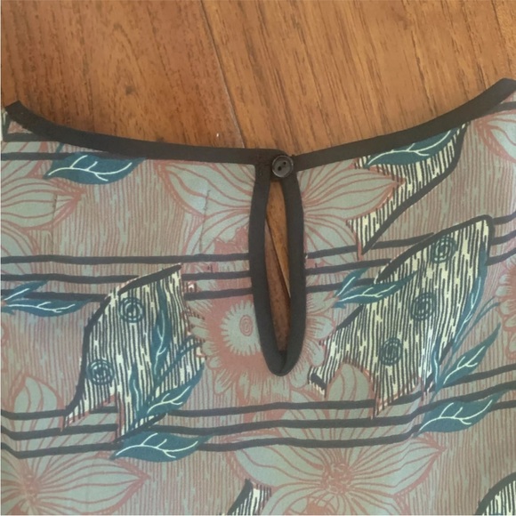 COTELAC 100% POLY GARDEN PRINT RUFFLE SLEEVE TOP SIZE 0 - Picture 8 of 16